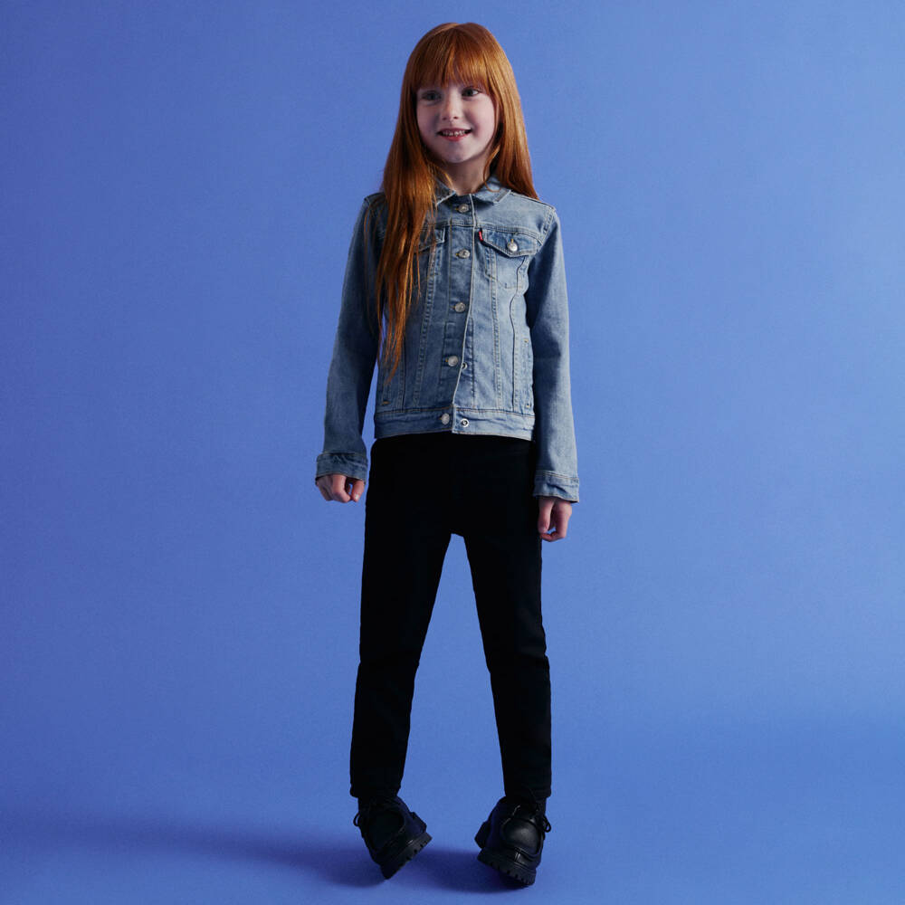 Levi's-Girls Black Super Skinny Fit Pull-On Denim Jeggings | Childrensalon