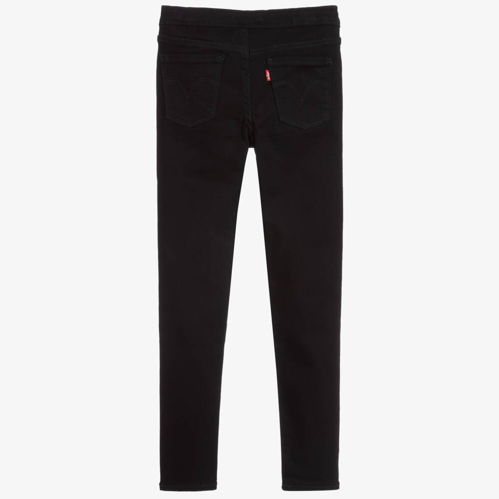 Levi's-Girls Black Super Skinny Fit Pull-On Denim Jeggings | Childrensalon
