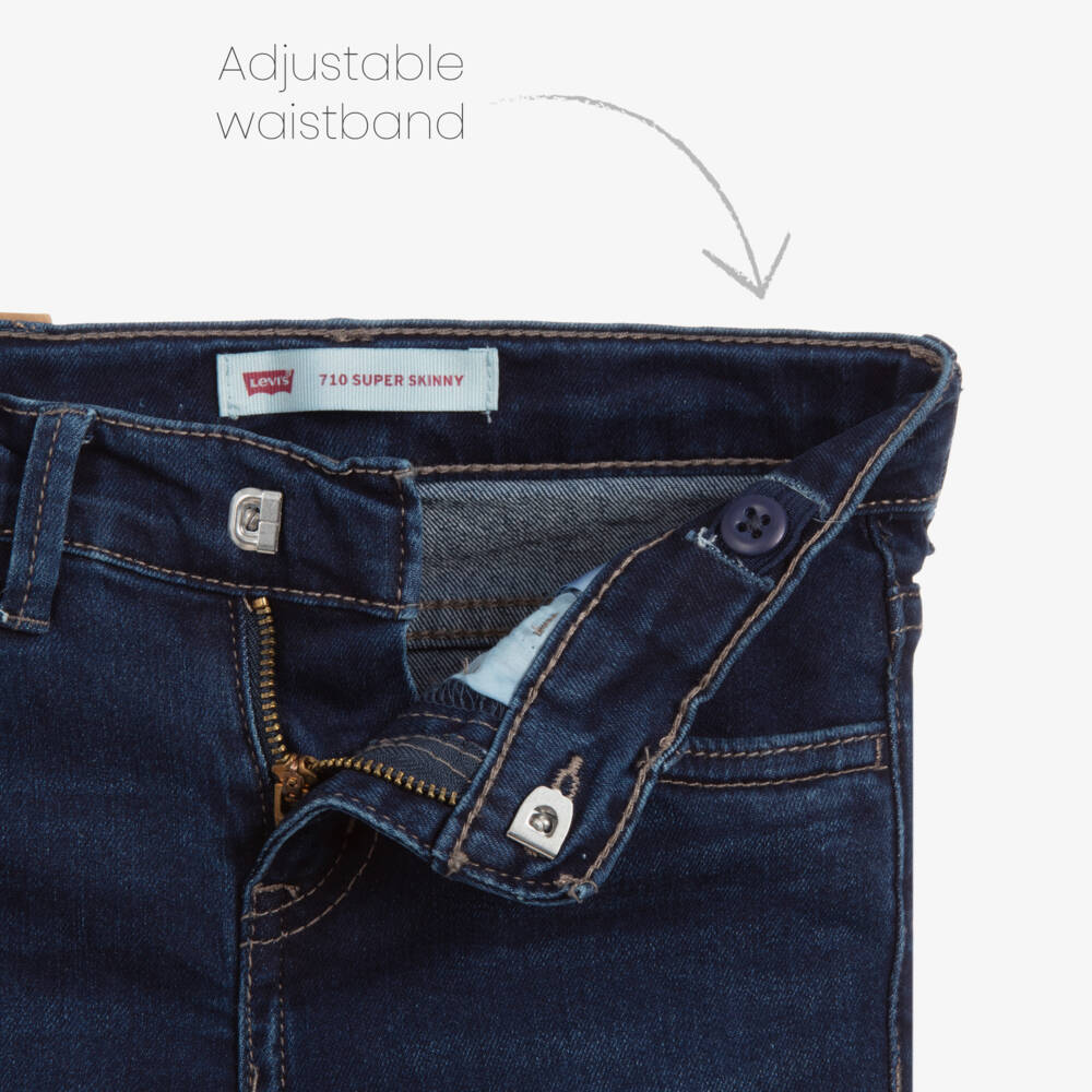 Levi's-جينز دنيم 710 سكيني فيت لون أزرق داكن للبنات | Childrensalon