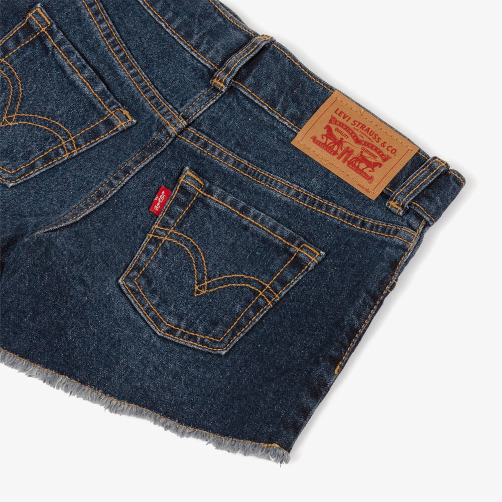 Levi's-Girls Blue Denim A Line Shorts | Childrensalon