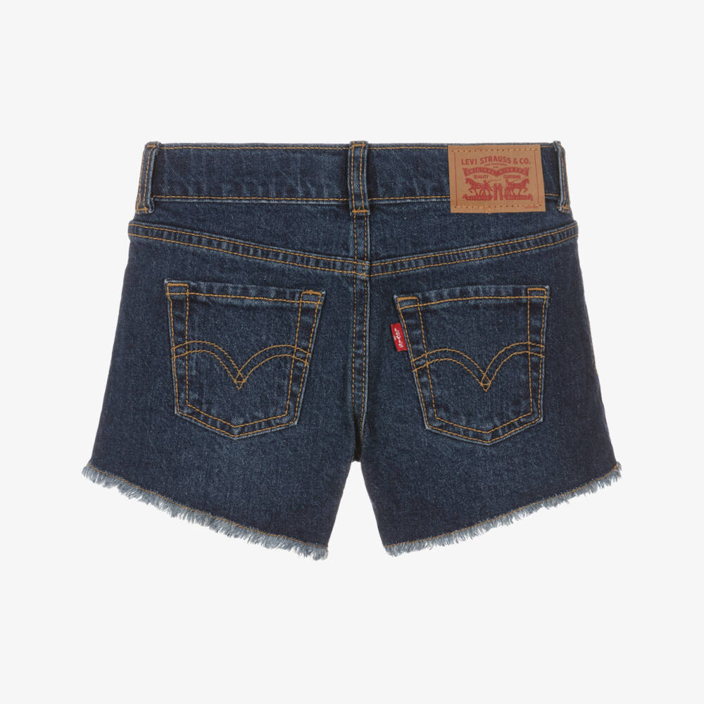 Levi's-Girls Blue Denim A Line Shorts | Childrensalon