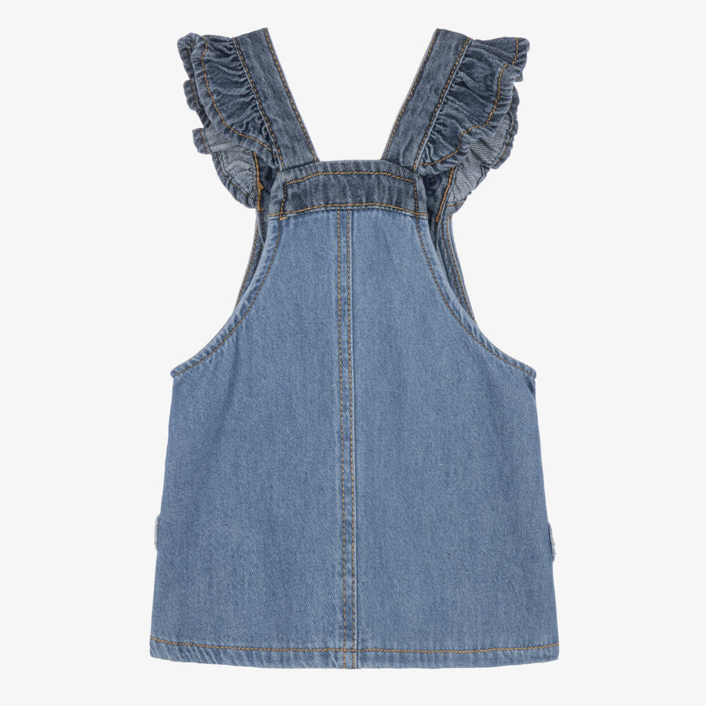 Levi's-Girls Blue Denim Dress with Flower Appliqués | Childrensalon