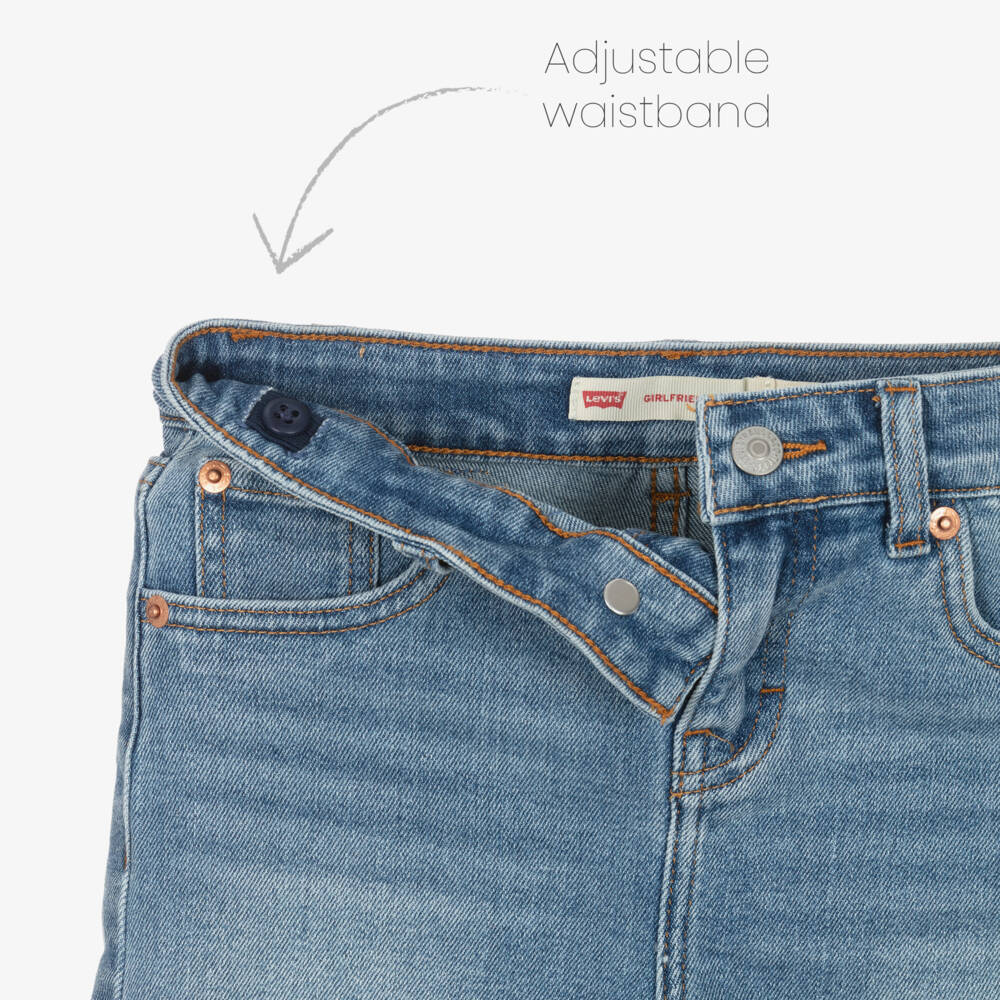 Levi's-شورت جيرل فريند دنيم لون أزرق للبنات | Childrensalon
