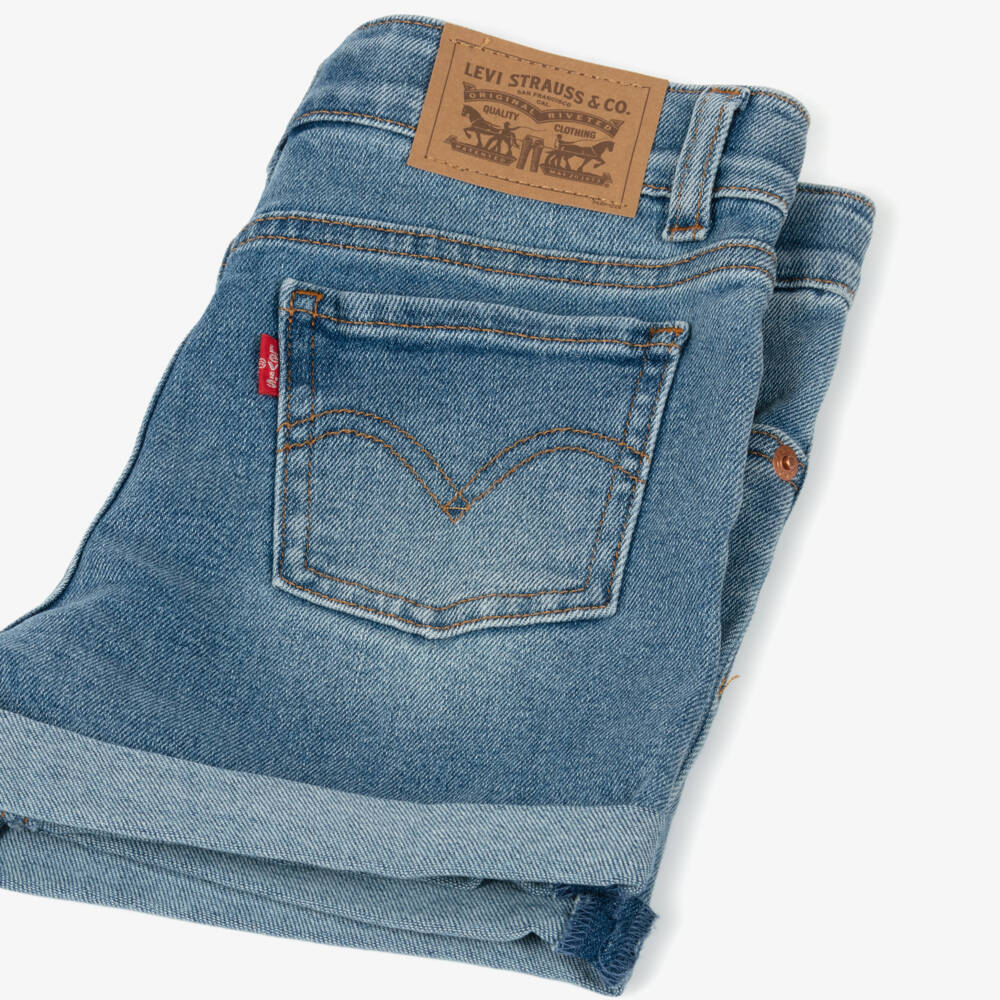 Levi's-شورت جيرل فريند دنيم لون أزرق للبنات | Childrensalon