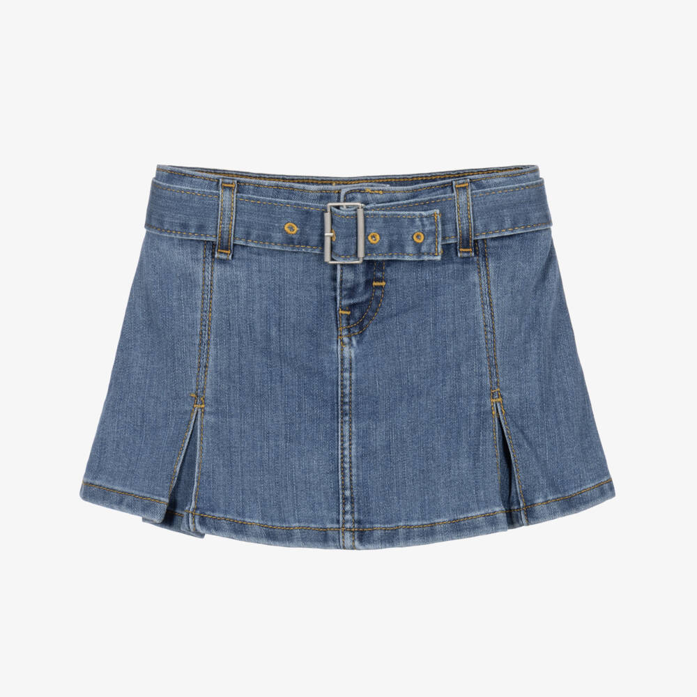 Levi's-Girls Blue Denim High Rise Skort | Childrensalon