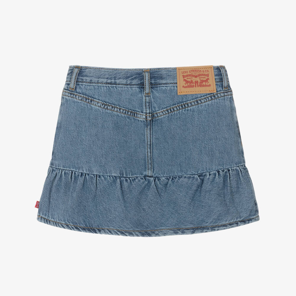 Levi's-Girls Blue Denim Skort with Flounce Hem | Childrensalon