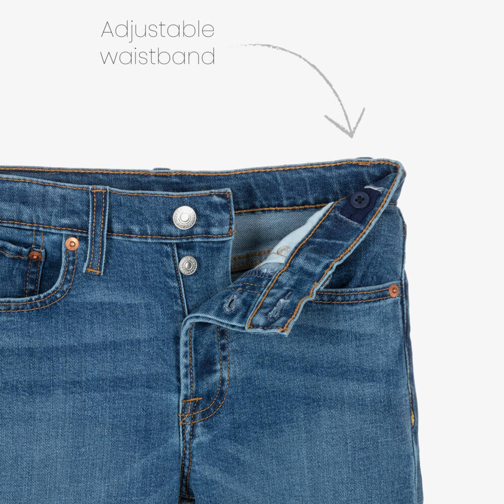 Levi's-Girls Blue Denim Straight Leg 501® Jeans | Childrensalon