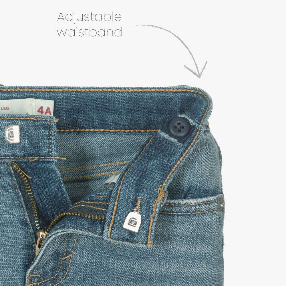 Levi's-جينز بأرجل واسعة قطن دنيم لون أزرق للبنات | Childrensalon