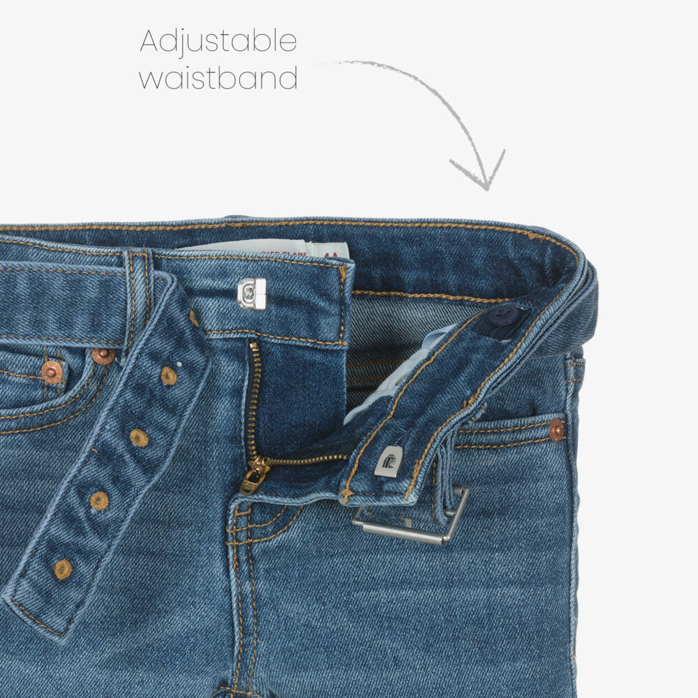 Levi's-Girls Blue Flared Denim Jeans with Belt | Childrensalon