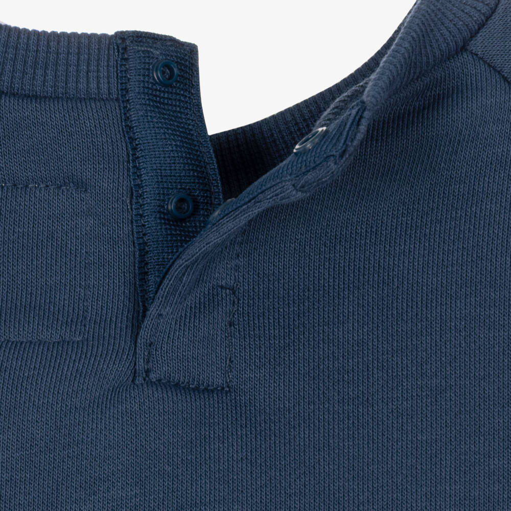 Levi's-Girls Blue Sweatshirt with Floral Batwing Logo | Childrensalon
