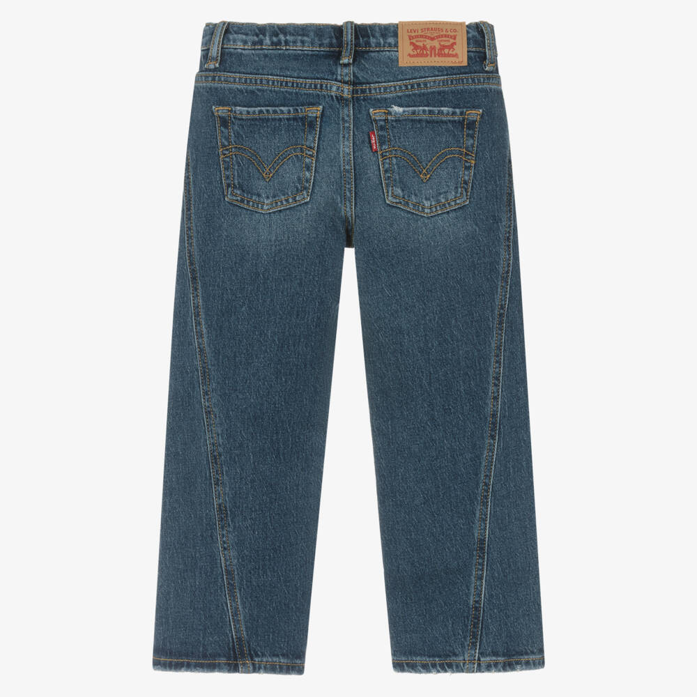 Levi's-Girls Blue Wide Leg Stretch Denim Jeans  | Childrensalon