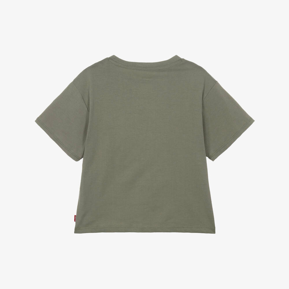 Levi's-Girls Green Flower & Logo Print T-Shirt | Childrensalon