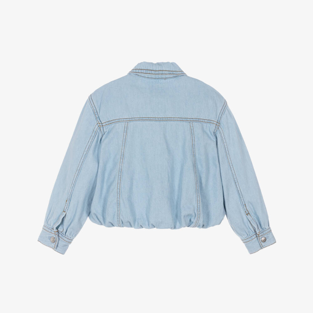 Levi's-Girls Light Blue Bubble Hem Denim Jacket | Childrensalon