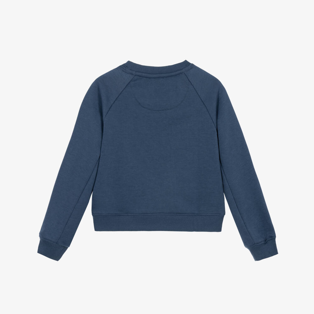 Levi's-Girls Navy Blue Jersey Sweatshirt with Floral Logo | Childrensalon