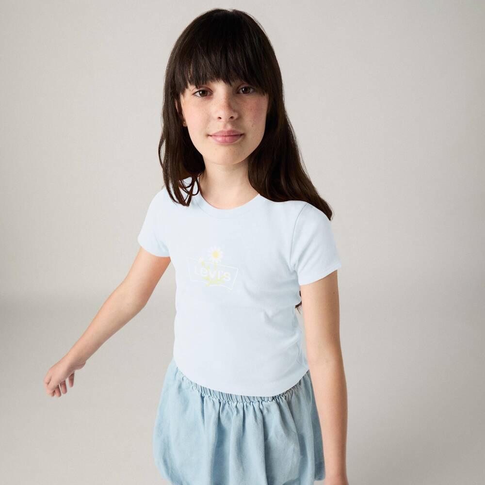 Levi's-Girls Pale Blue Daisy Logo T-Shirt | Childrensalon