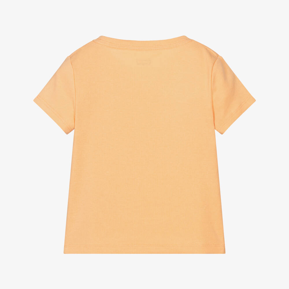 Levi's-Girls Pastel Orange Daisy Logo T-Shirt | Childrensalon