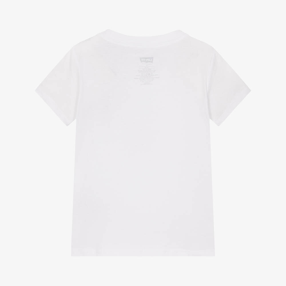 Levi's-Girls White and Red Cherry Logo Cotton T-Shirt | Childrensalon