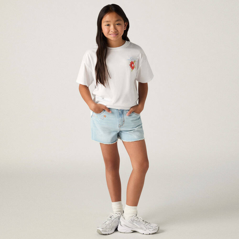 Levi's-Футболка белая с цветочным принтом для девочек | Childrensalon