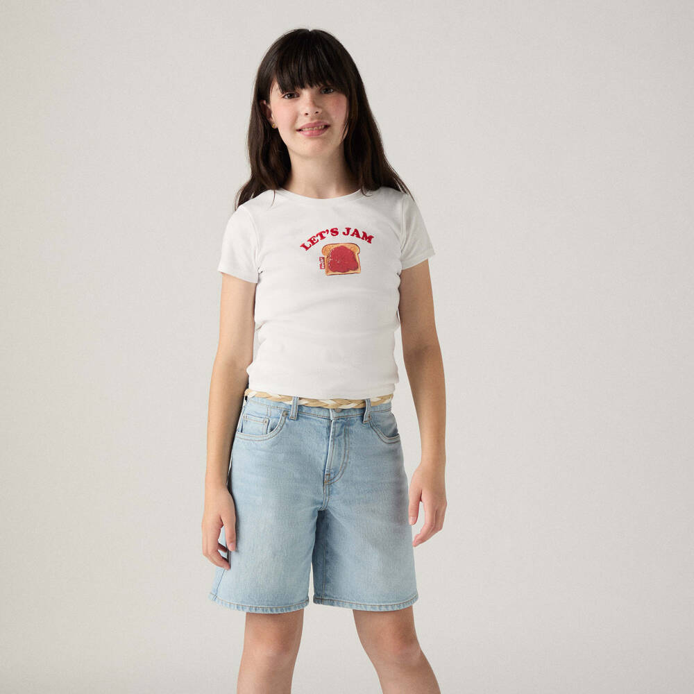 Levi's-Футболка белая из трикотажа Let's Jam для девочек | Childrensalon