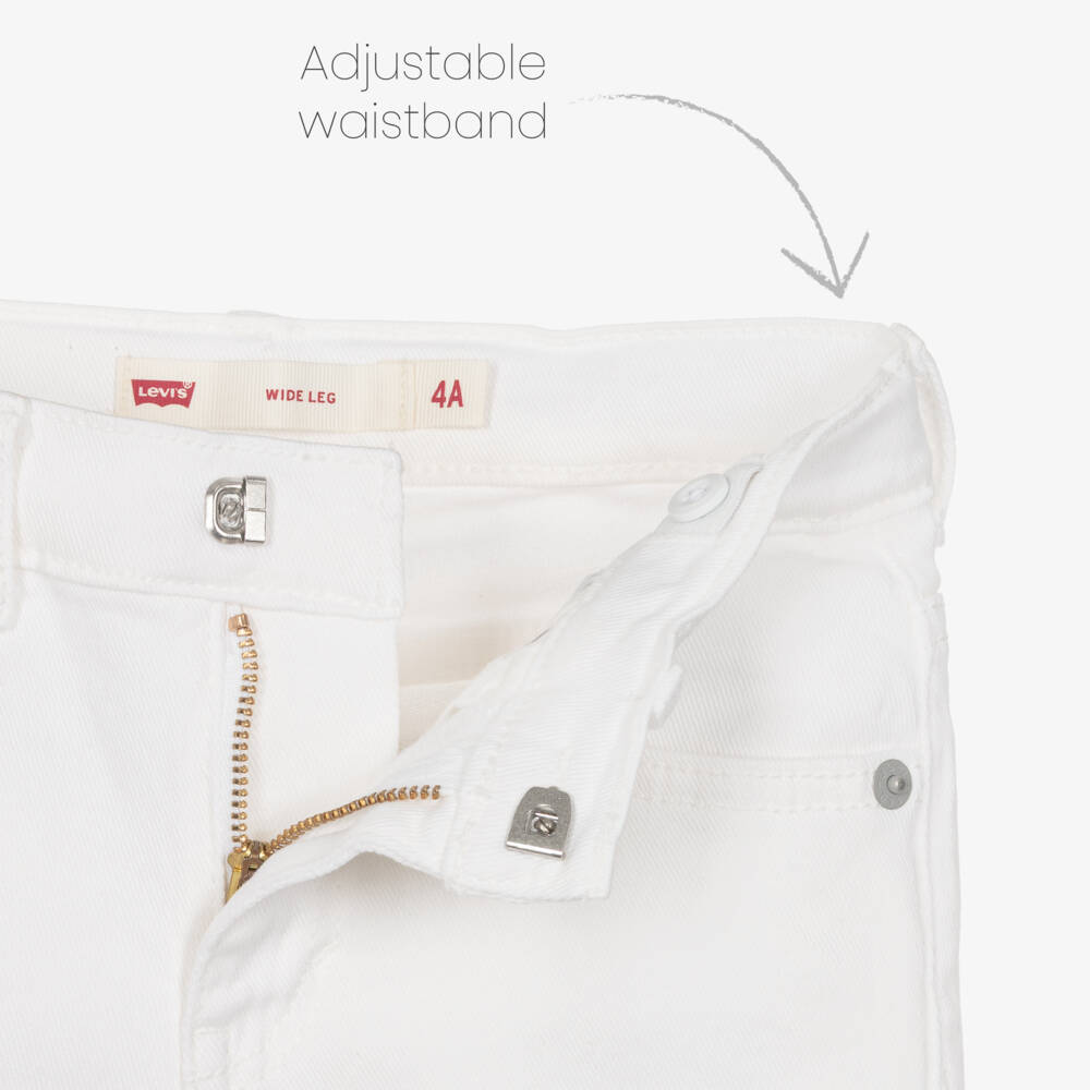 Levi's-Girls White Wide-Leg Denim Jeans | Childrensalon