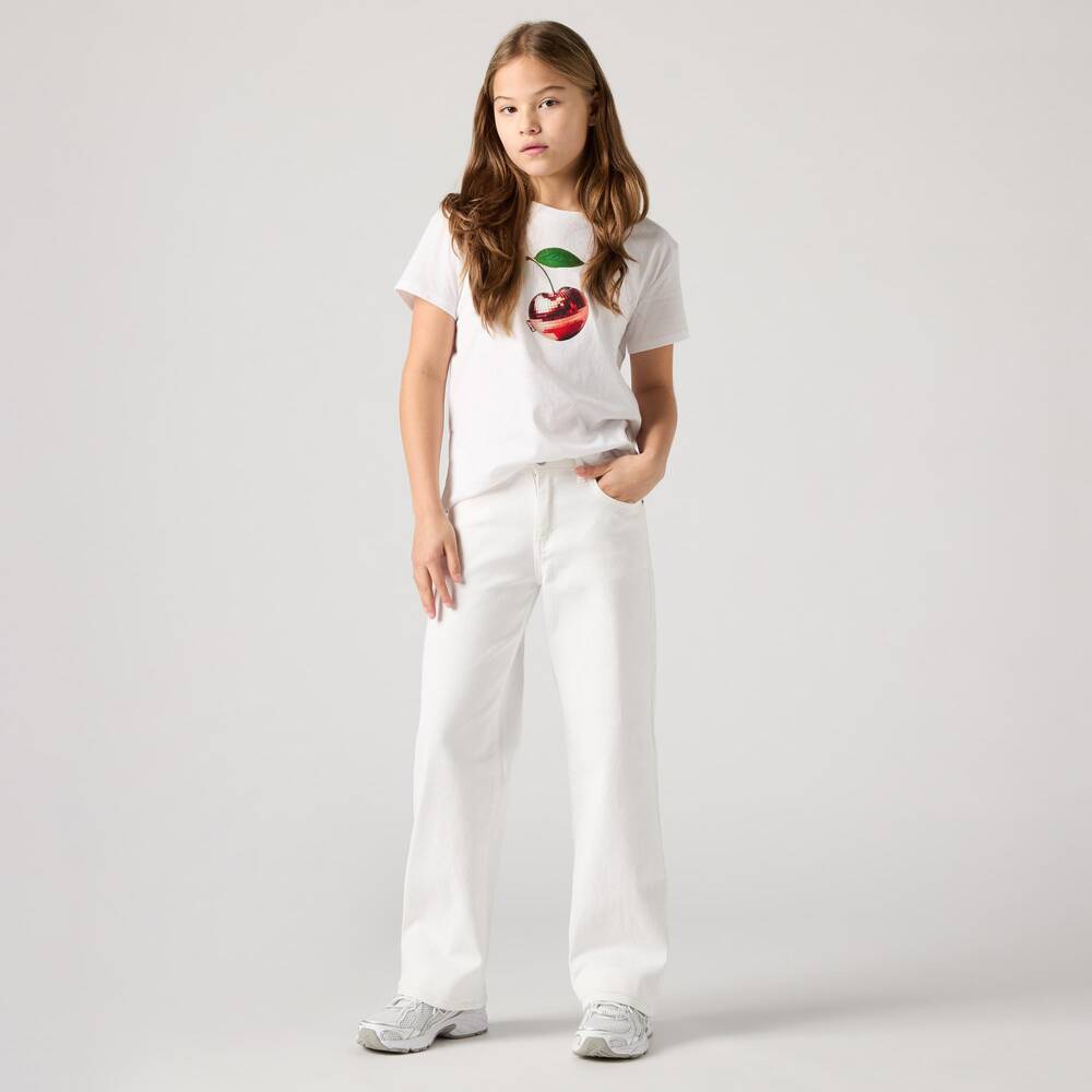 Levi's-Girls White Wide-Leg Denim Jeans | Childrensalon