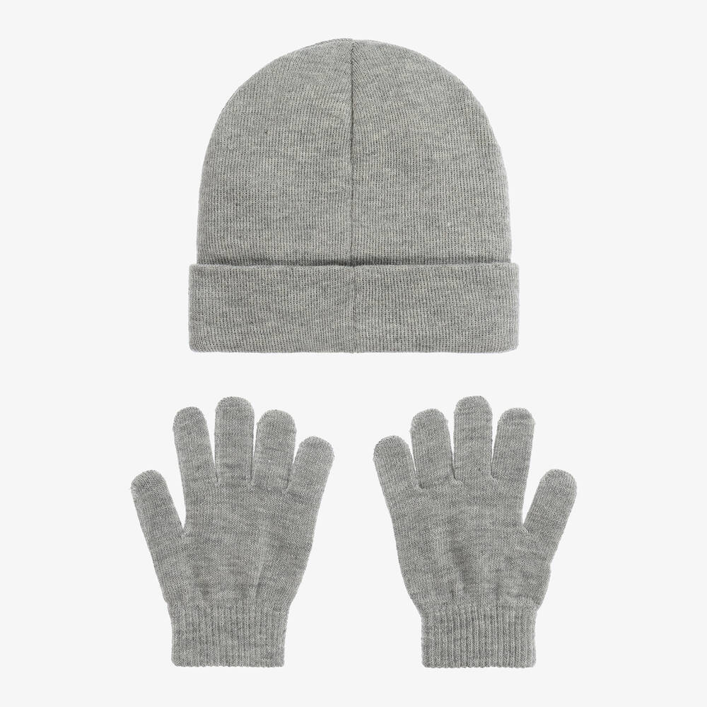 Levi's-Grey Hat & Gloves Set | Childrensalon