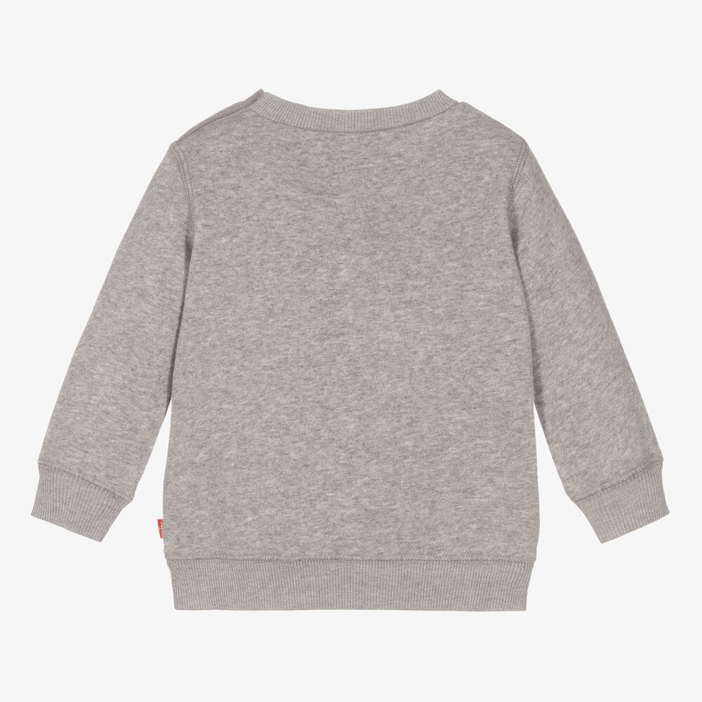 Levi's-سويتشيرت قطن جيرسي لون رمادي للأطفال | Childrensalon