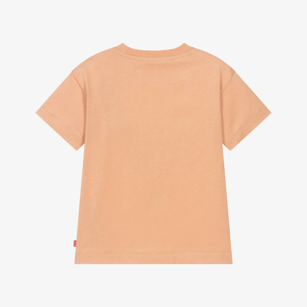 Levi's-Футболка оранжевая с вышитым логотипом для мальчиков | Childrensalon