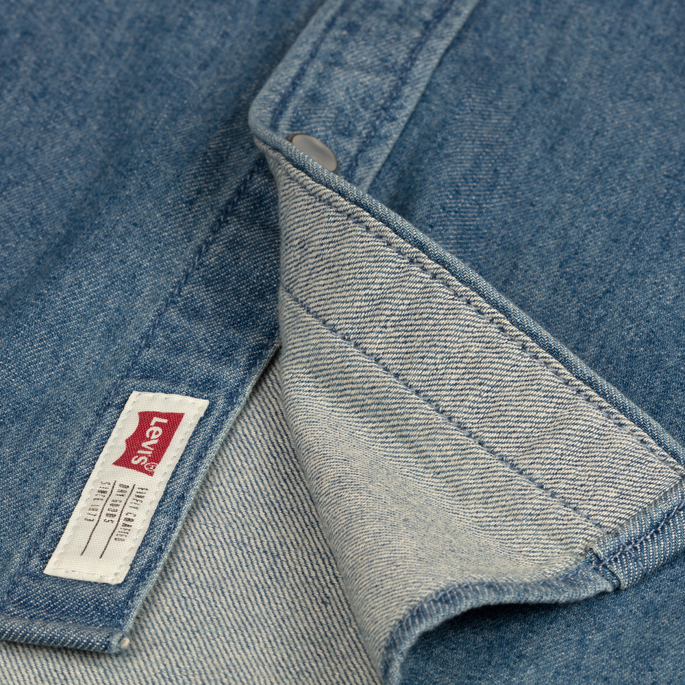 Levi's-قميص تينز ولادي قطن دنيم لون أزرق | Childrensalon