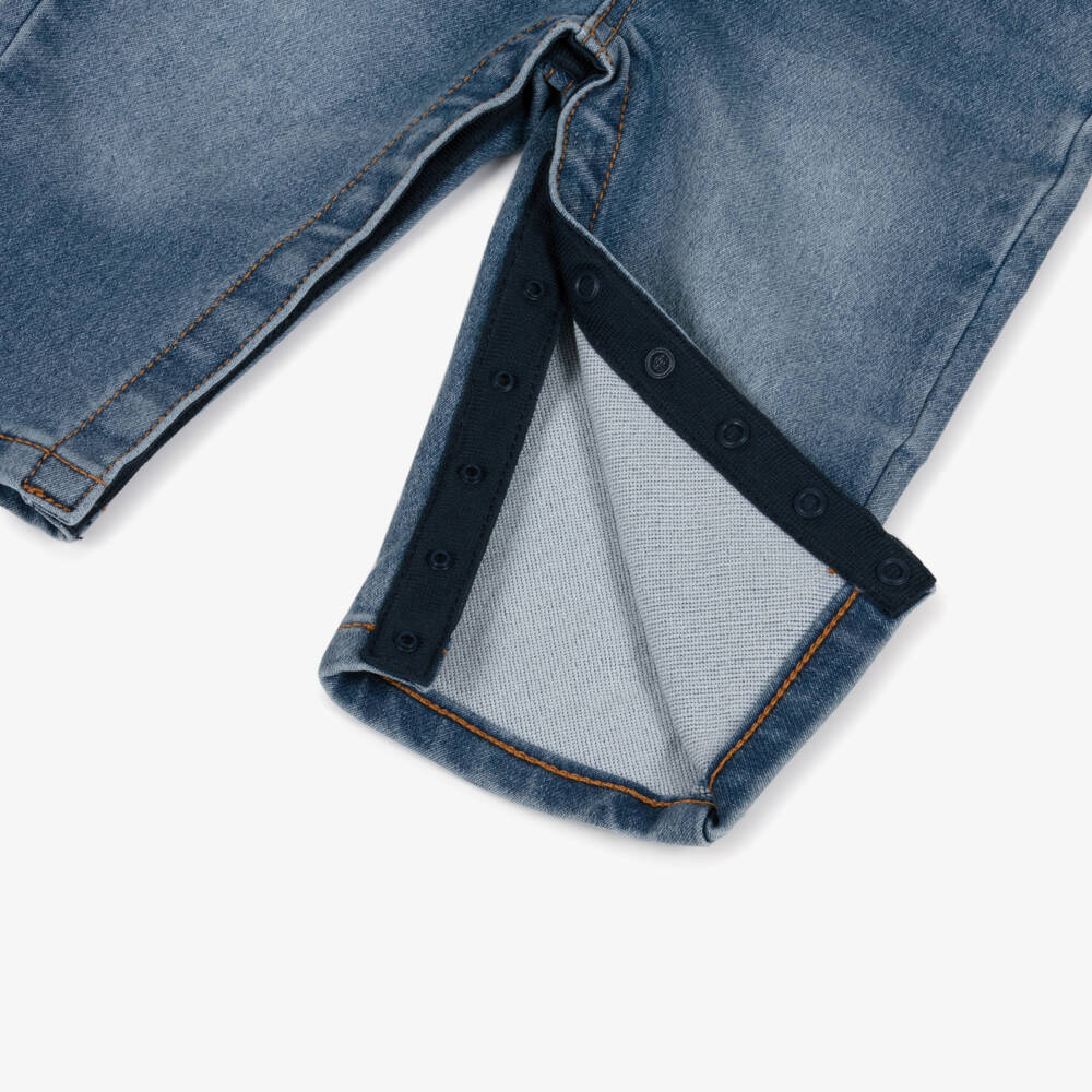 Levi's-Washed Blue Denim Baby Dungarees | Childrensalon