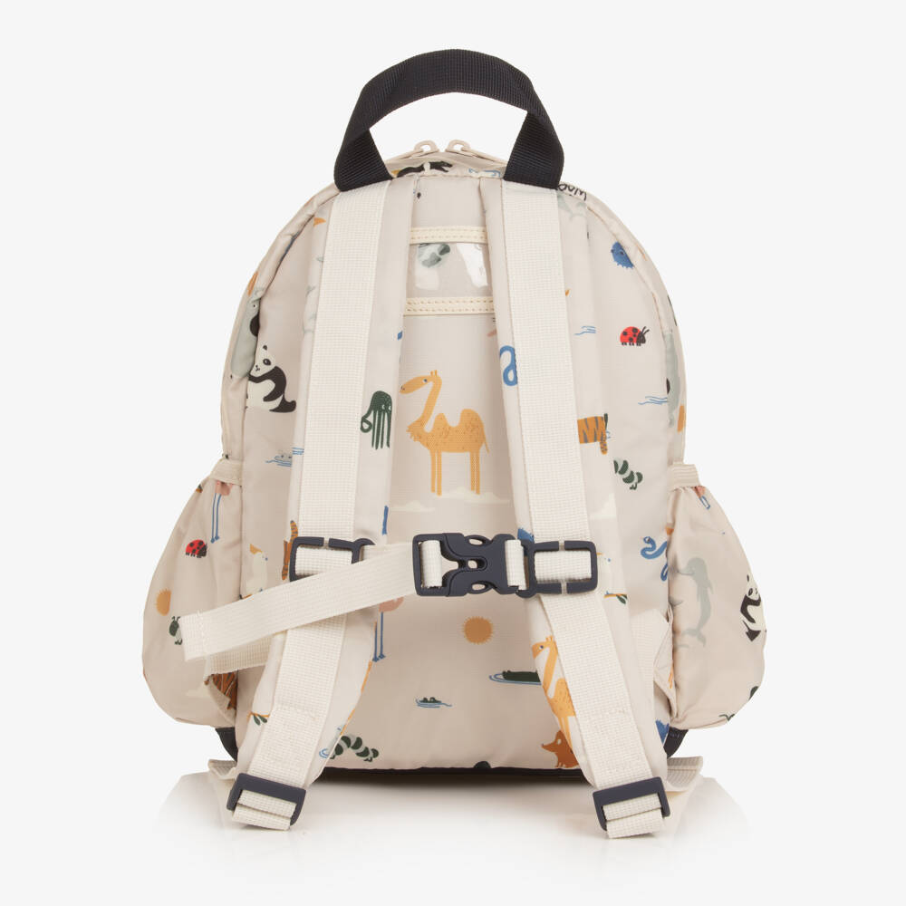 Liewood-Beige Around the World Animal Print Backpack (27cm) | Childrensalon