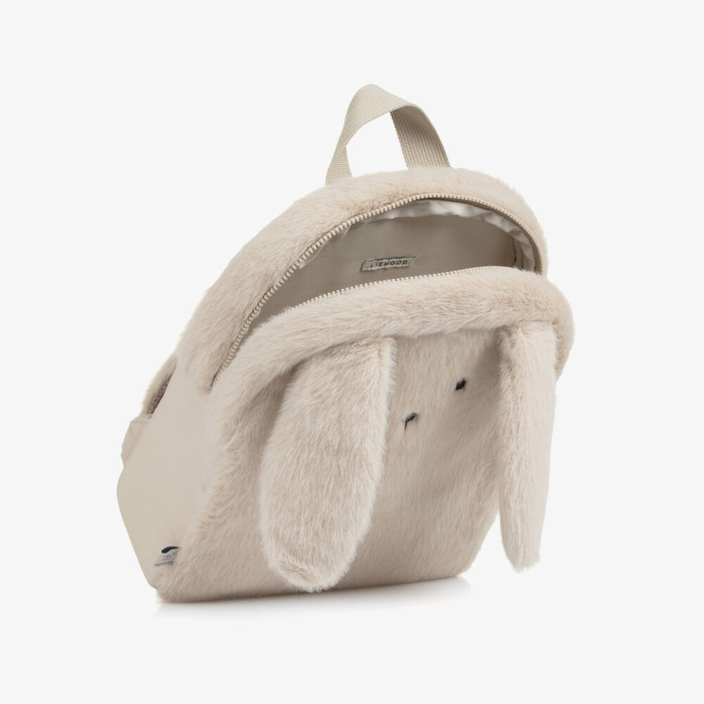 Liewood-Beige Bunny Plush Backpack (25cm) | Childrensalon