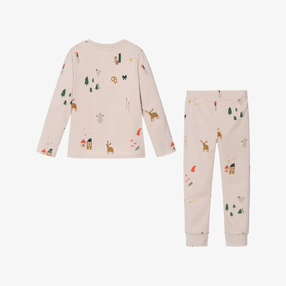 Liewood-Beige Cotton Christmas Pyjamas | Childrensalon