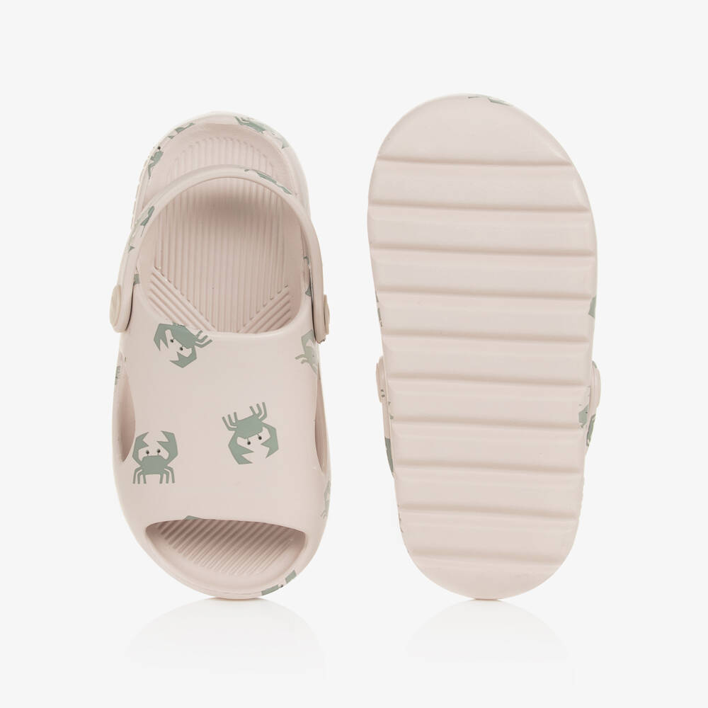 Liewood-Beige Crab Print Clog Sandals | Childrensalon