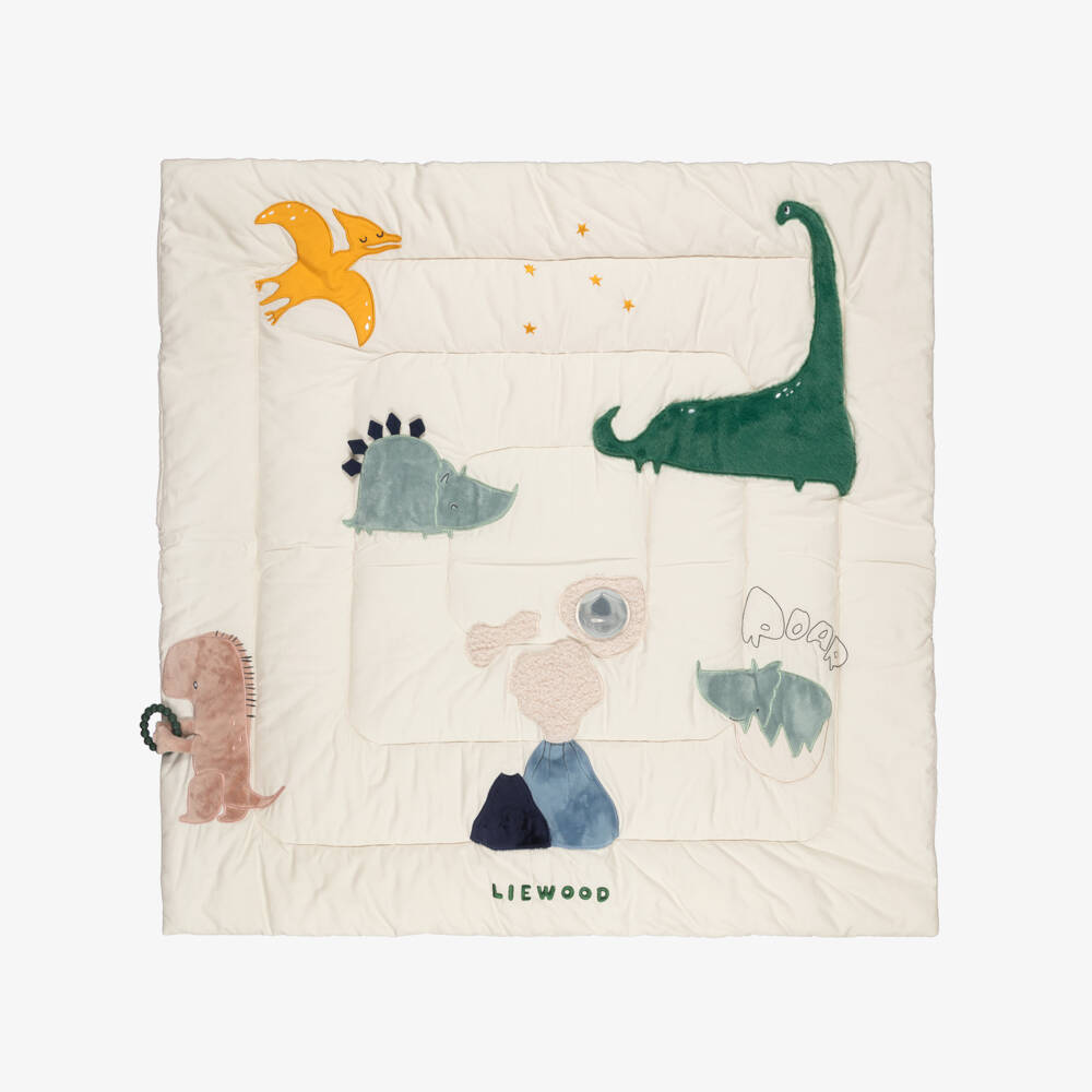 Liewood-Beige Dinosaur Activity Playmat for Baby (90cm) | Childrensalon