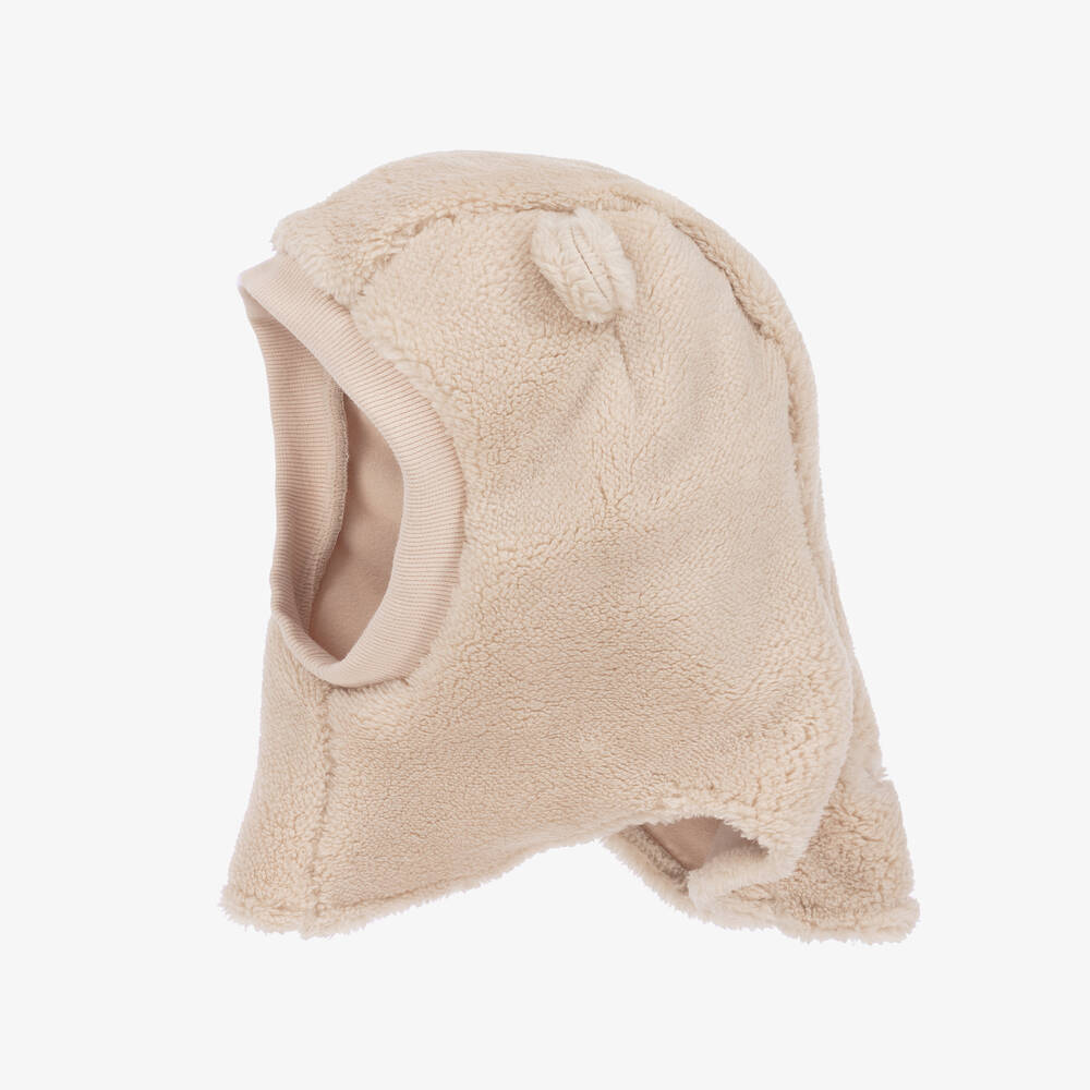 Liewood-Beige Fleece Bear Balaclava | Childrensalon