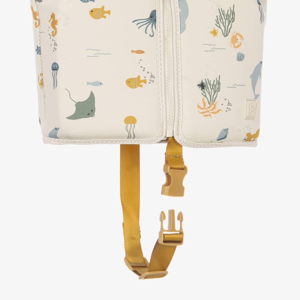 Liewood-Beige Float Vest with Sea Creatures Print | Childrensalon