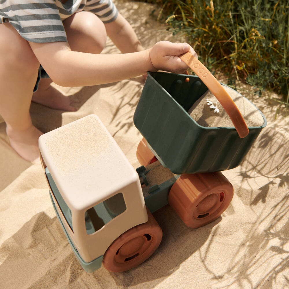 Liewood-Beige & Green Sand Truck (26cm) | Childrensalon