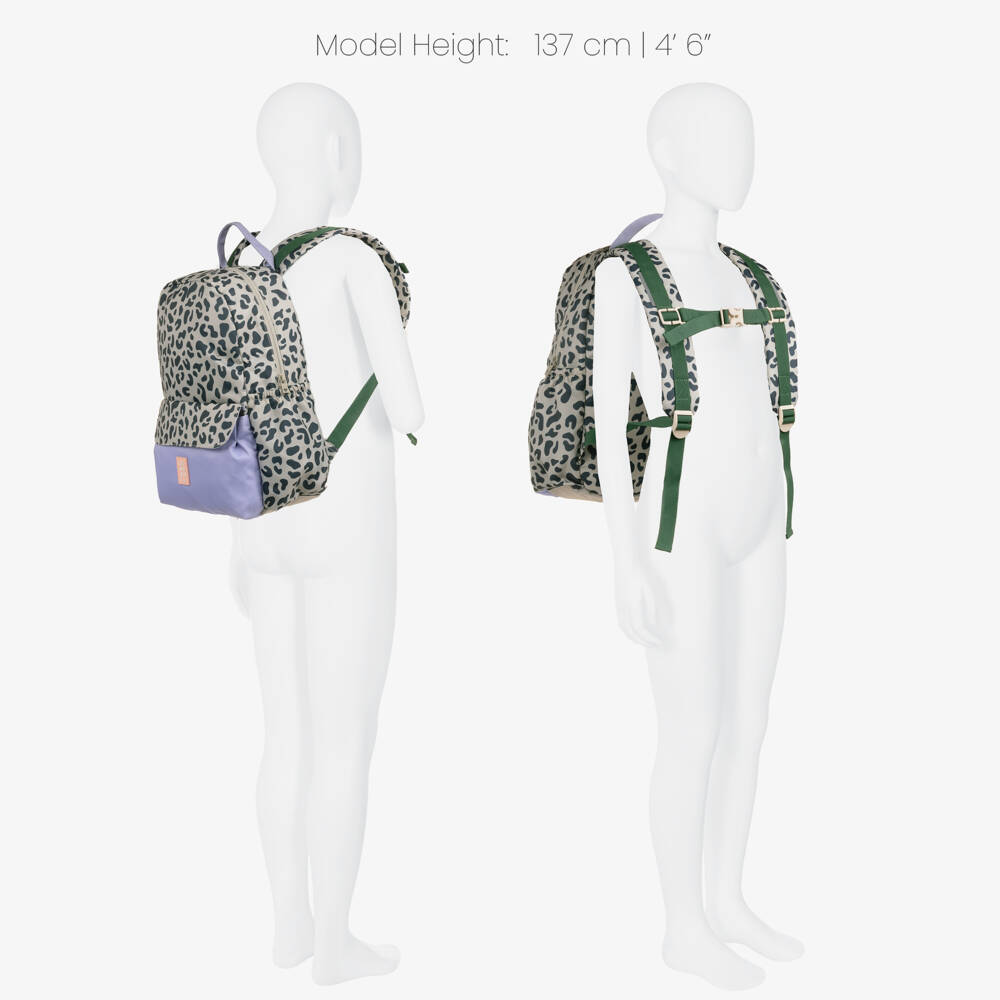 Liewood-Beige Leopard Print Lennon Backpack (38cm) | Childrensalon