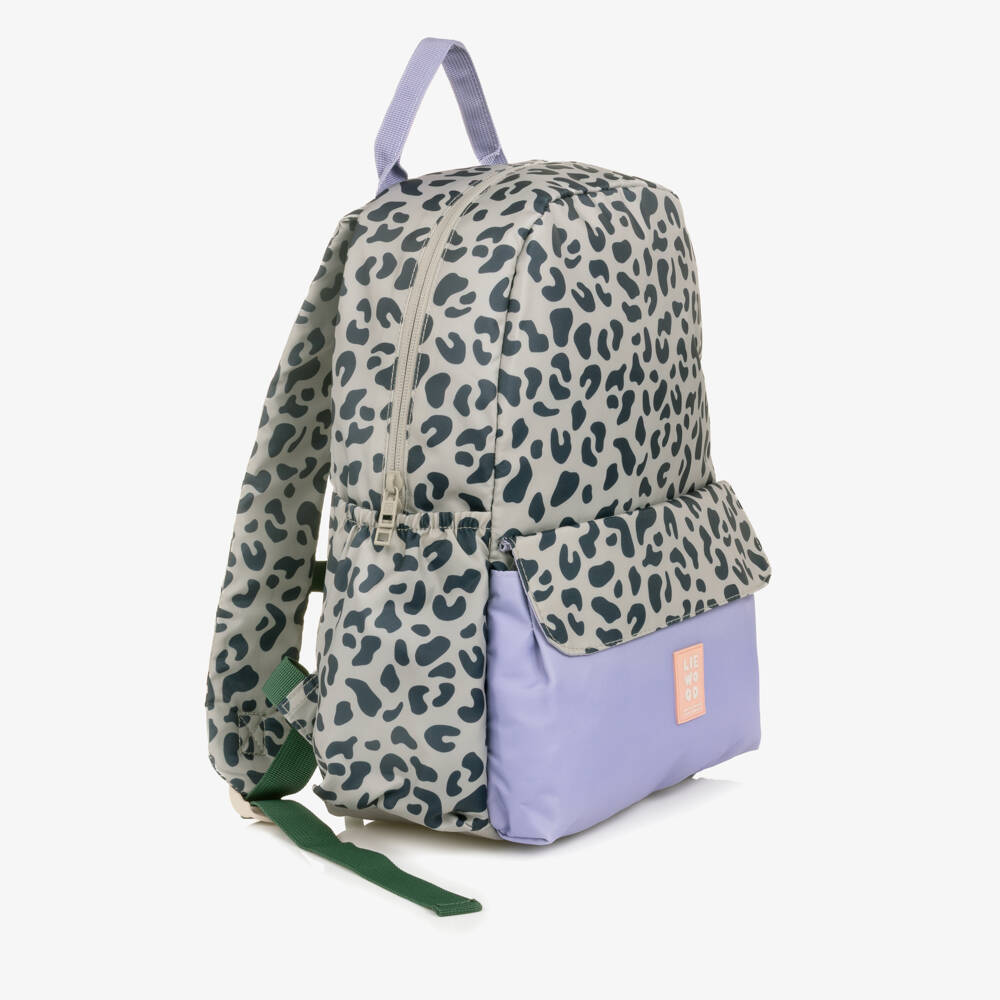 Liewood-Beige Leopard Print Lennon Backpack (38cm) | Childrensalon
