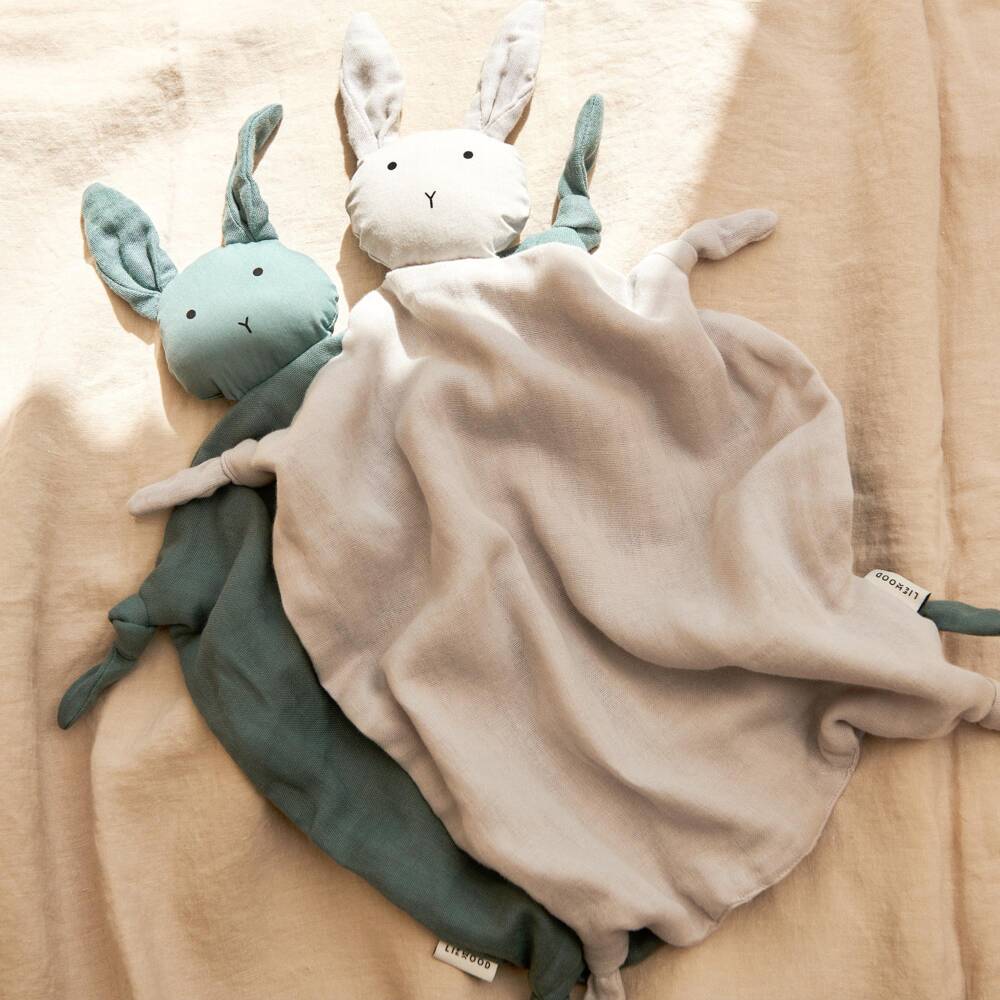 Liewood-Beige Organic Cotton Bunny Comforter (35cm) | Childrensalon