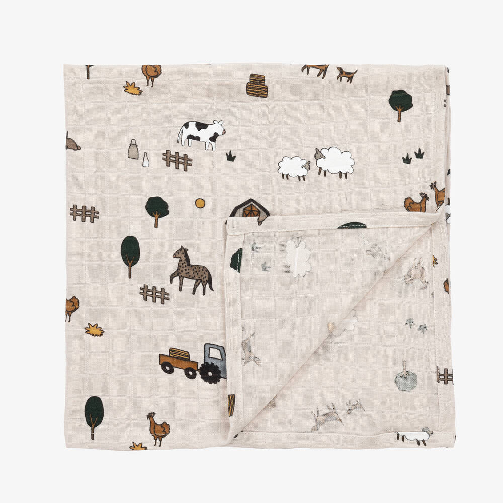 Liewood-لفافات موسلين قطن عضوي لون بيج للأطفال | Childrensalon