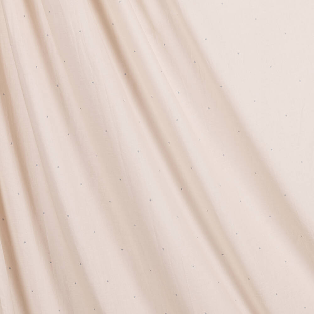 Liewood-Beige Organic Cotton Star Print Canopy (200cm) | Childrensalon