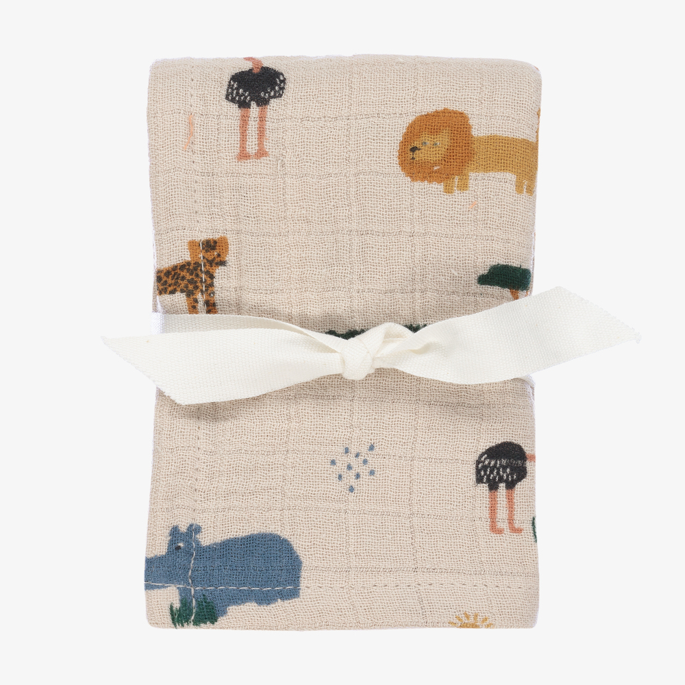 Liewood-لفافات موسلين قطن عضوي لون بيج للأطفال (عدد 2) | Childrensalon