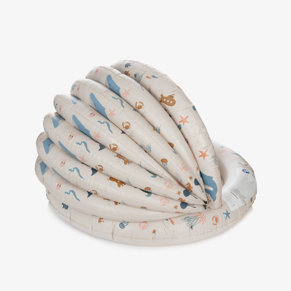 Liewood-Beige Sea Creature Print Paddling Pool (108cm) | Childrensalon