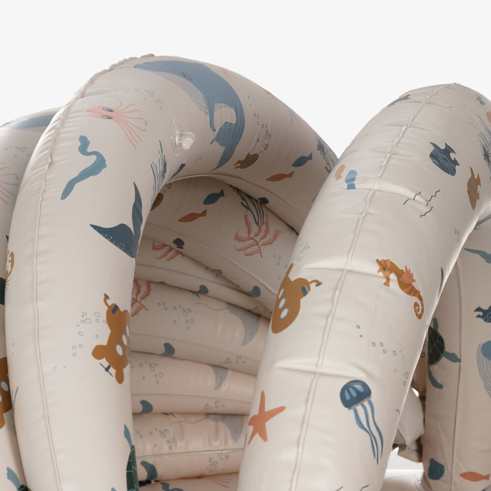 Liewood-Beige Sea Creature Print Paddling Pool (108cm) | Childrensalon