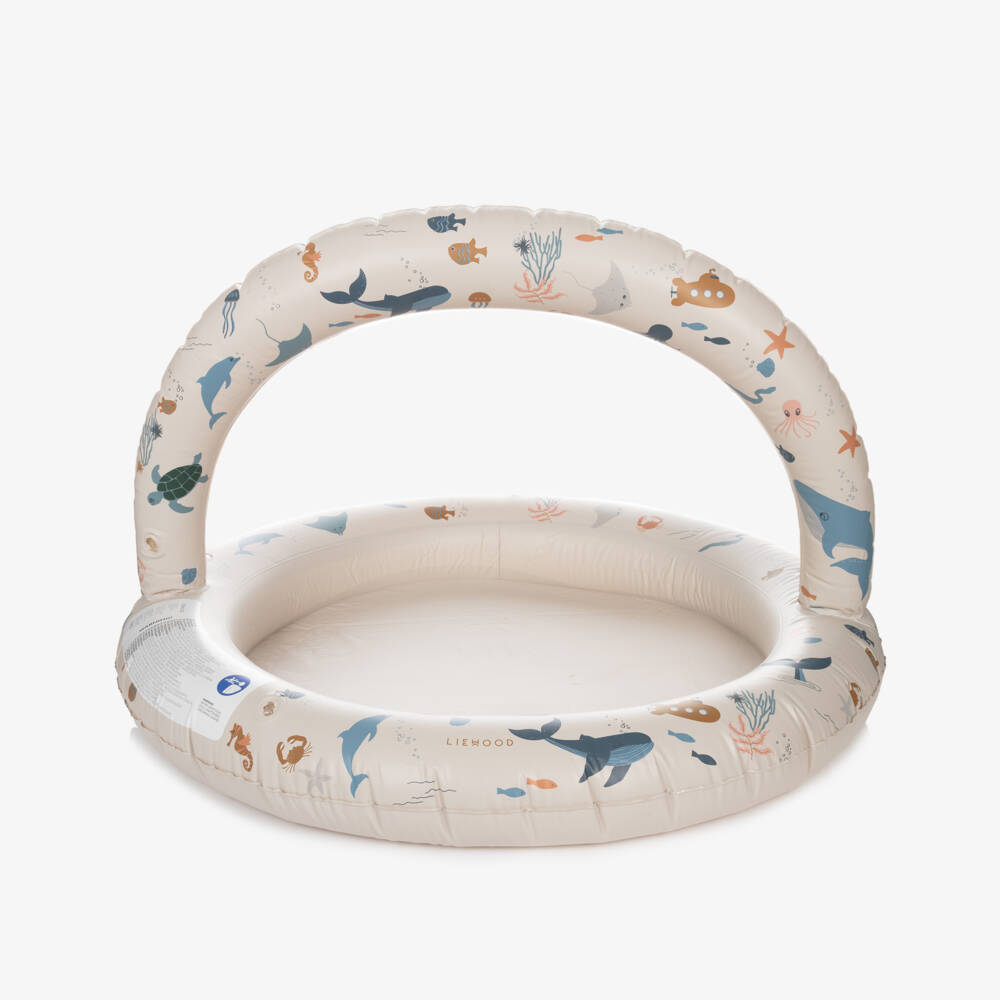Liewood-Beige Sea Creature Print Paddling Pool (108cm) | Childrensalon