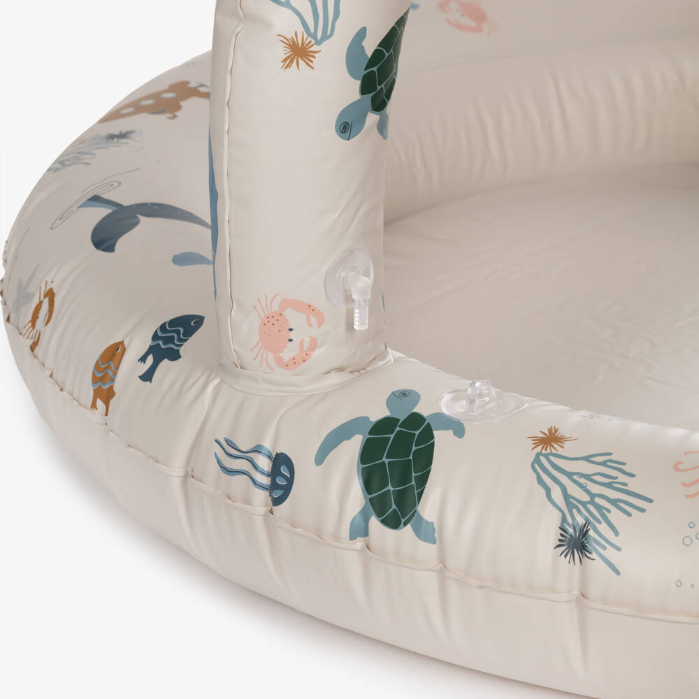 Liewood-Beige Sea Creature Print Paddling Pool (108cm) | Childrensalon