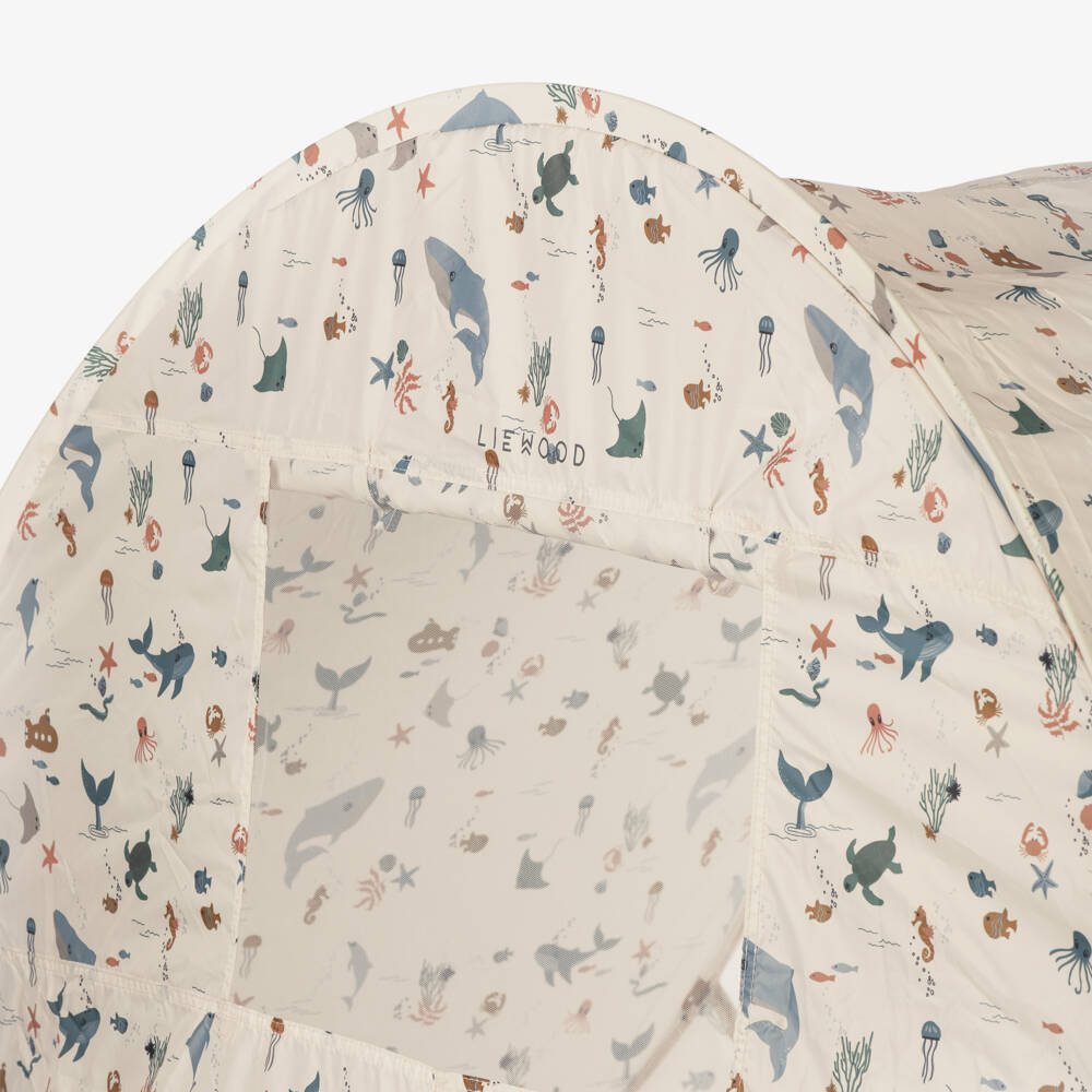 Liewood-Beige Sealife Pop-Up Tent (UPF40+) | Childrensalon