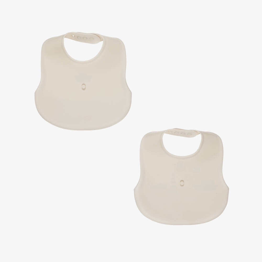 Liewood-Beige Silicone Bibs with Boat Motifs (2 Pack) | Childrensalon